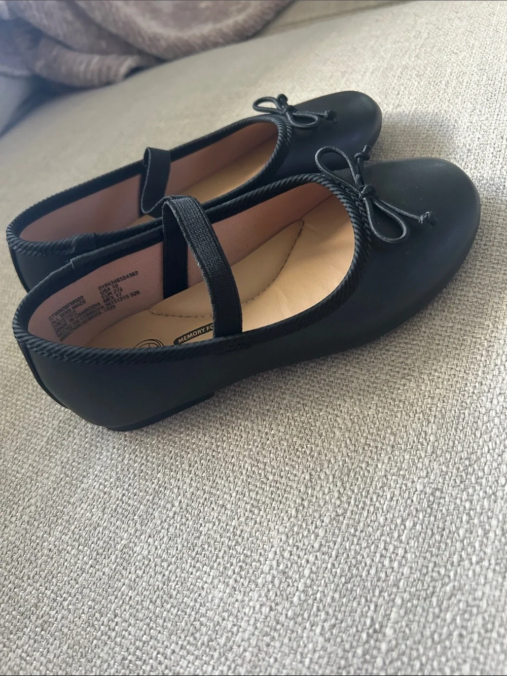 wonder nation Black Mary Jane Ballet Flats with Bow Detail sz 10